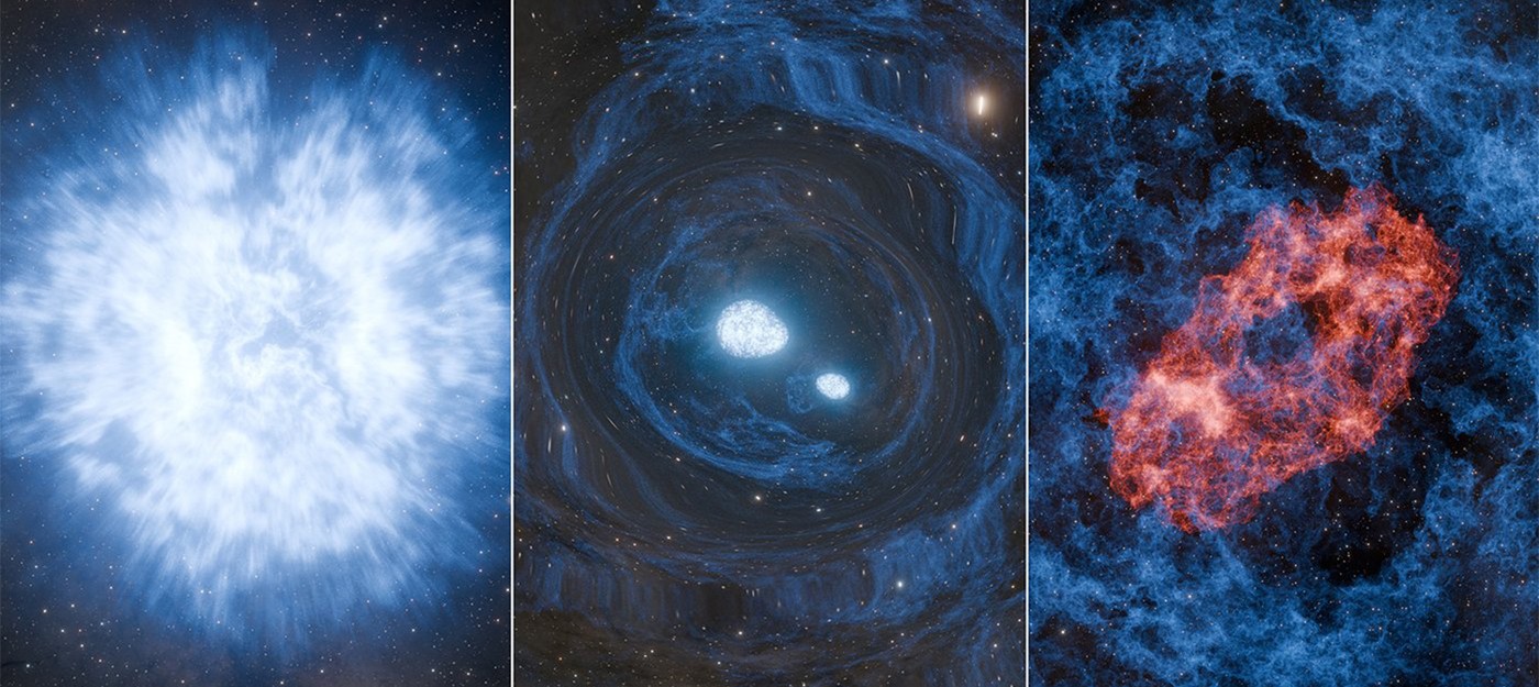 Астрономы зафиксировали звезду, которая разделилась пополам и взорвалась дважды