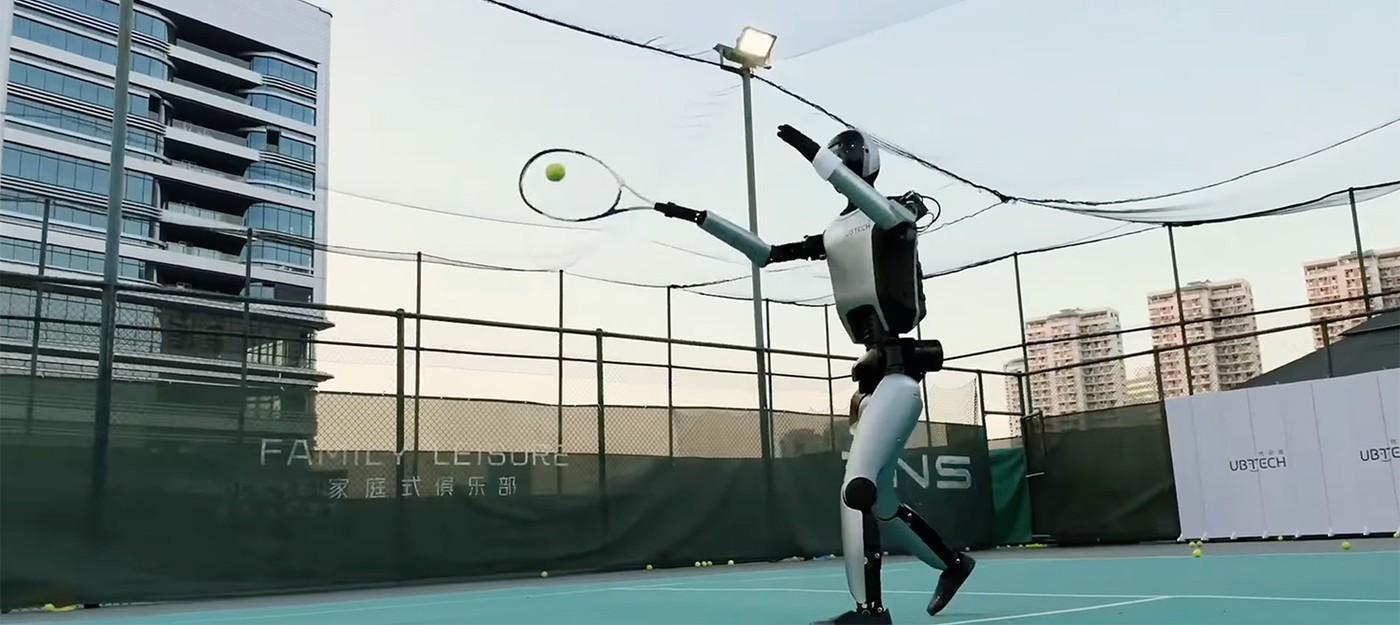 Гуманоидный робот Walker S2 сыграл в теннис против человека