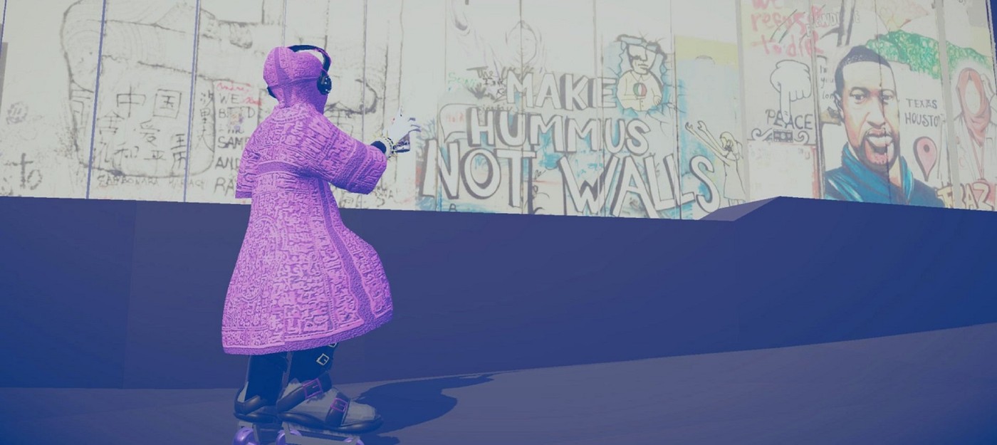 Симулятор скейтера Palestine Skating Game предлагает вам кататься и рисовать граффити в разрушенной войной Газе