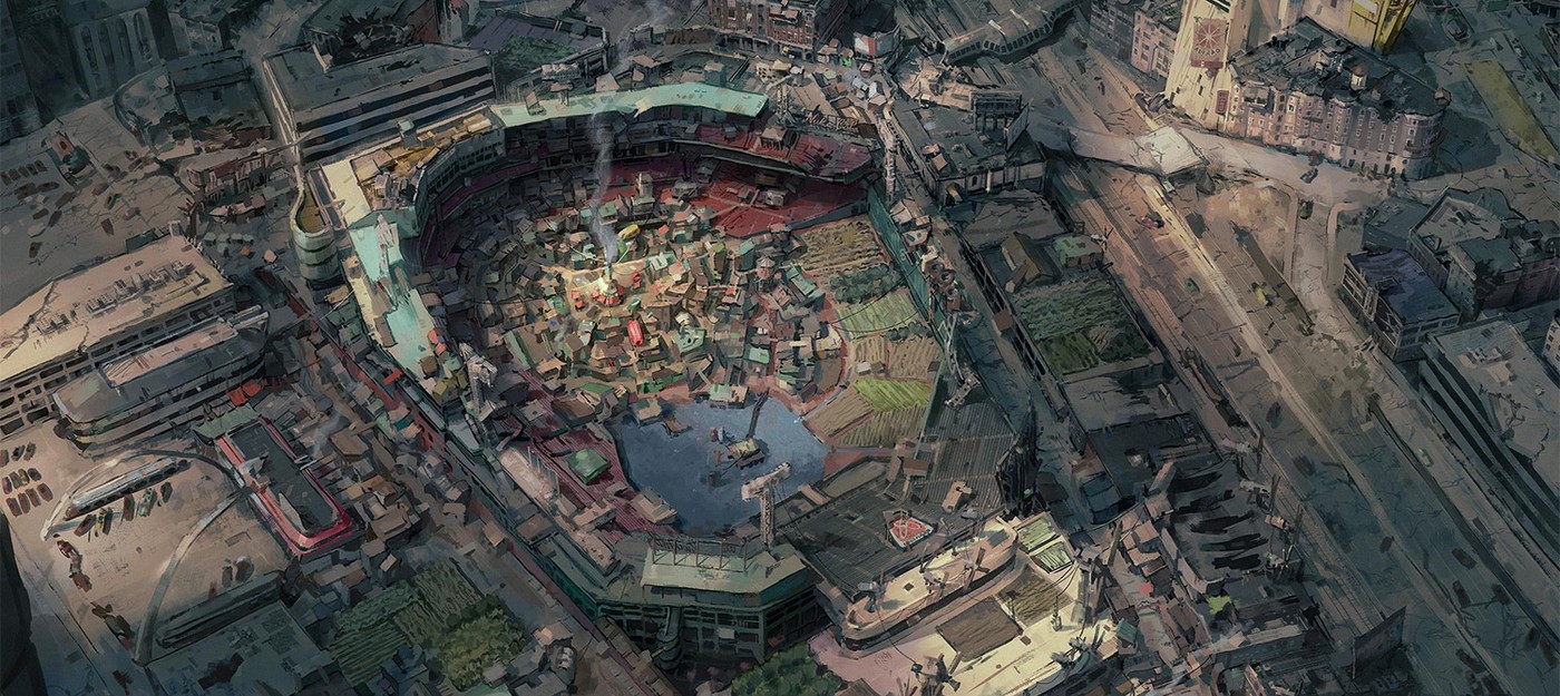 Художник показал Даймонд-сити из Fallout 4 в реалистичном масштабе с застройкой окружающих улиц