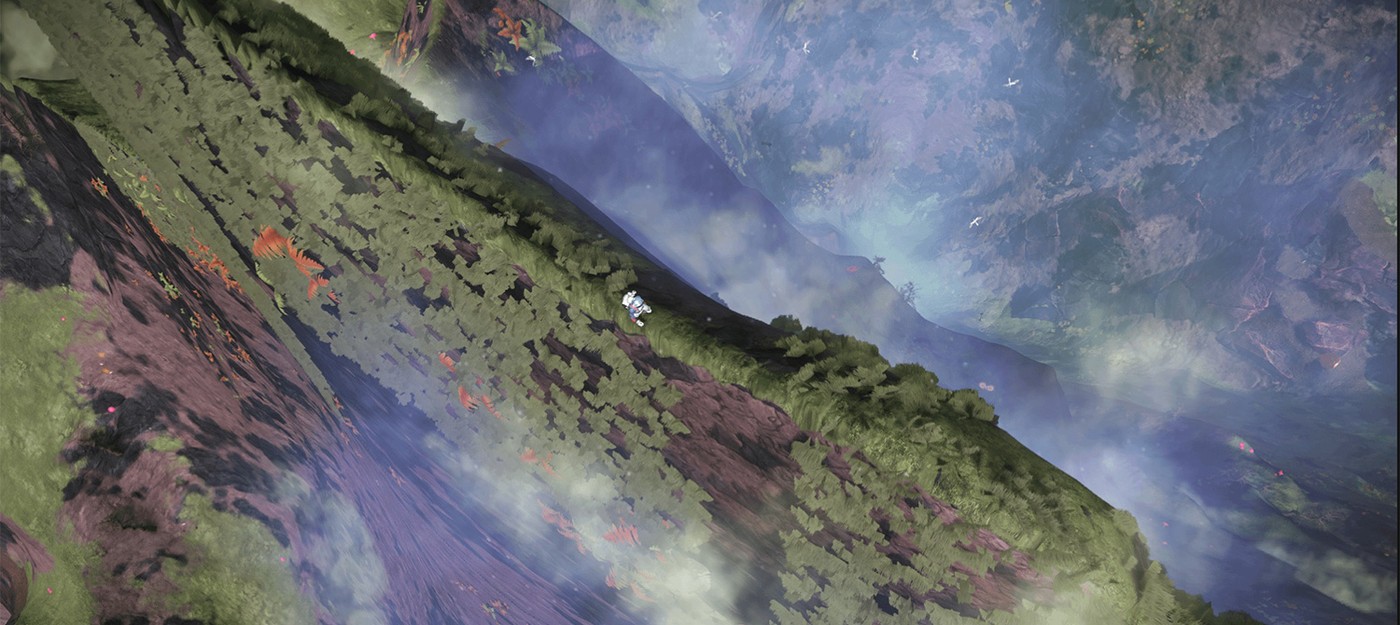 Игрок No Man's Sky нашёл планету с острыми горами и пропастями до уровня воды