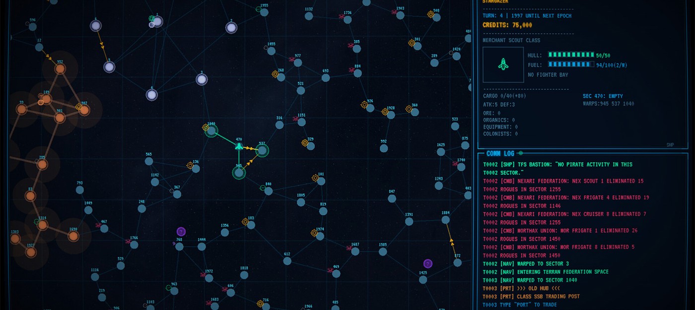 Warp to Sector One – космический торговый симулятор в духе компьютеров из фантастики 80-х