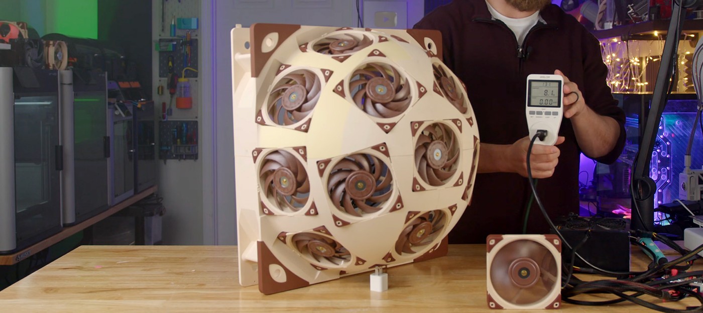 Купол из 15 вентиляторов на боковой панели ПК снизил температуру процессора на 20 градусов