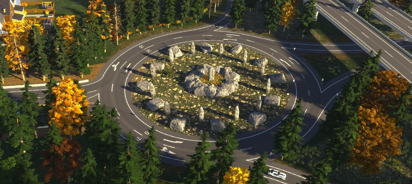 Детали имеют значение – игрок Cities: Skylines II построил кольцевую развязку в виде Стоунхенджа