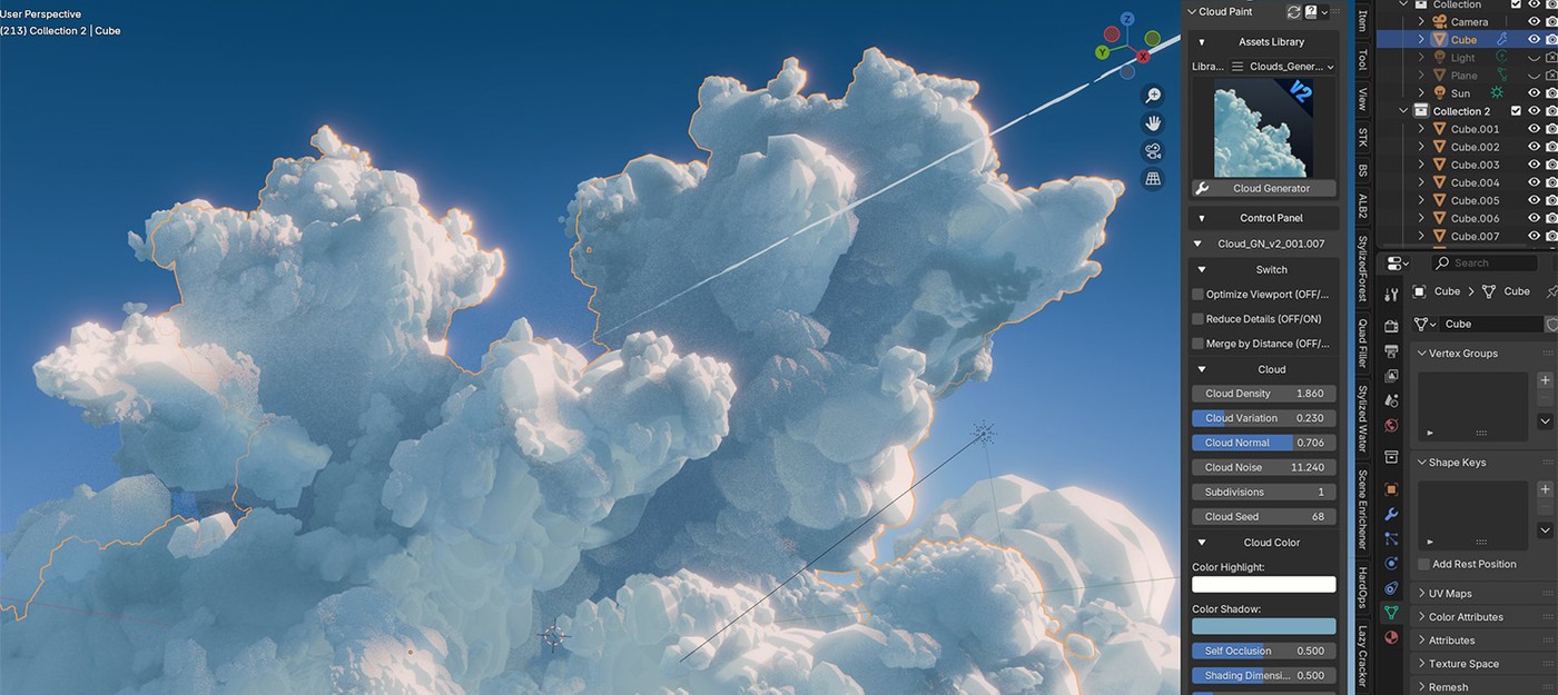 Тайваньский 3D-художник выпустит новую версию удобного генератора облаков Cloud Paint для Blender
