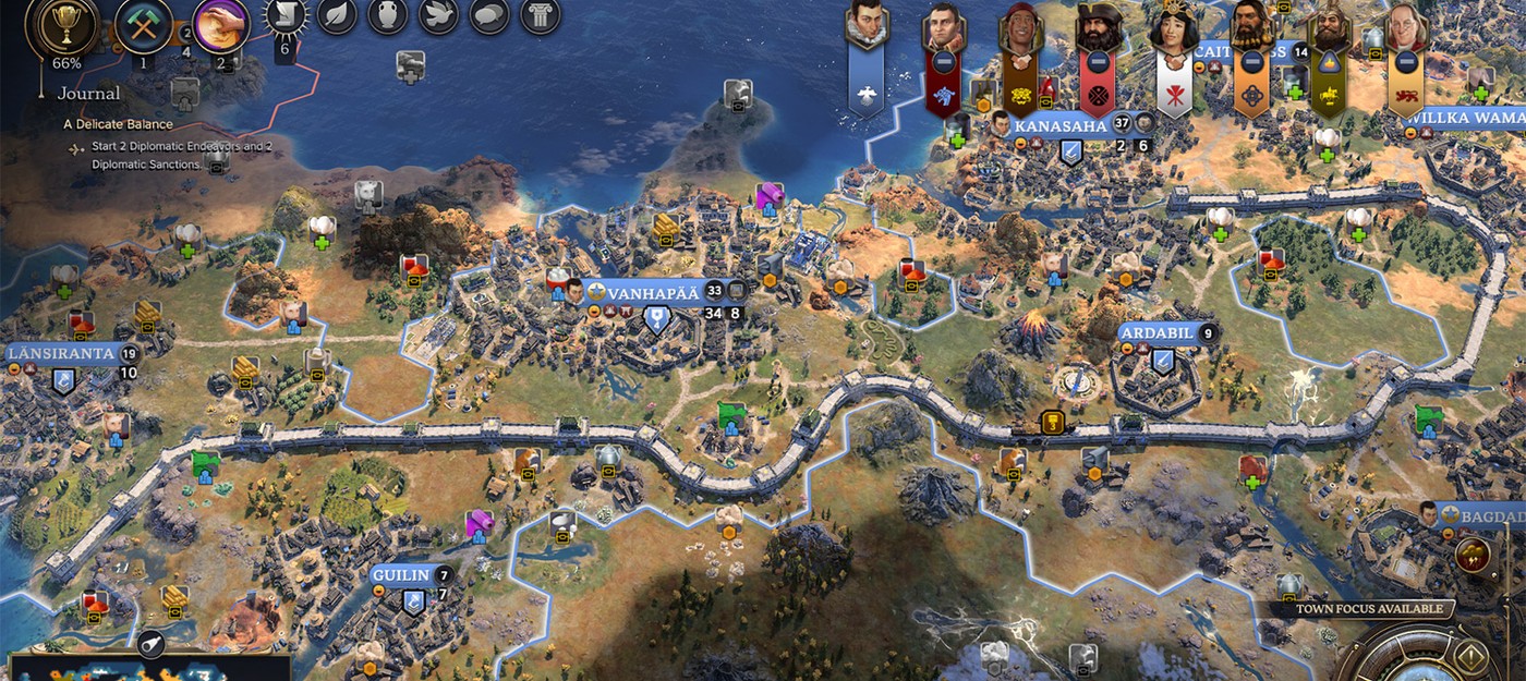 Игрок Civilization 7 впервые протянул Великую стену на 30 клеток через девять поселений