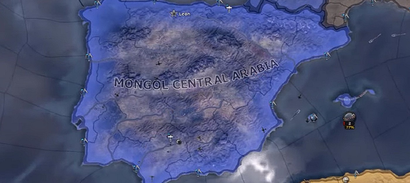 Геймер не может понять, что происходит на старом скриншоте из Hearts of Iron 4, на котором Испания превратилась в Монгольскую Центральную Аравию