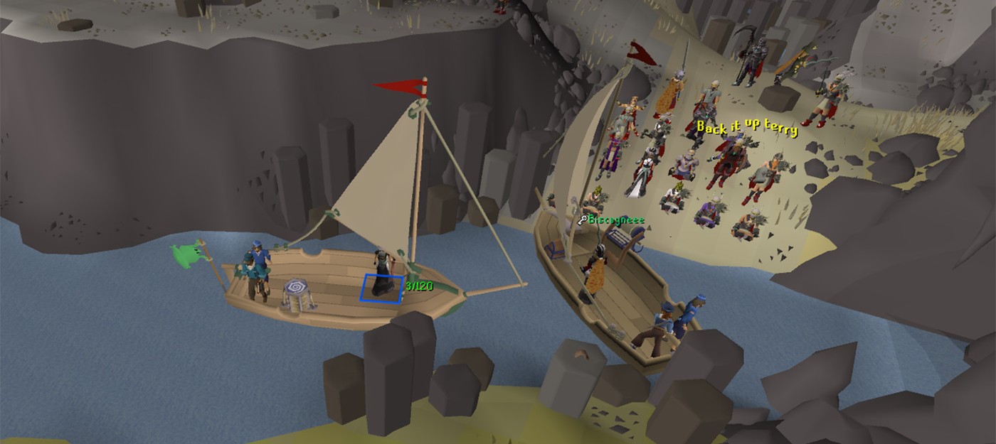 Игроки Old School RuneScape застревают на лодках как в Суэцком канале из-за узкой реки по пути к подземелью