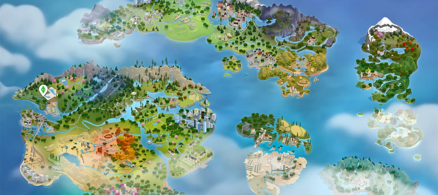 Мод для The Sims 4 объединяет все миры в единую карту, о чём фанаты мечтали годами