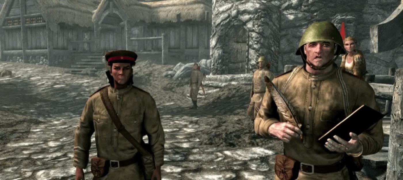 Геймер показала типичное утро в Skyrim после парочки модов – с советскими танками Т-34-85 и драконами-бомбардировщиками