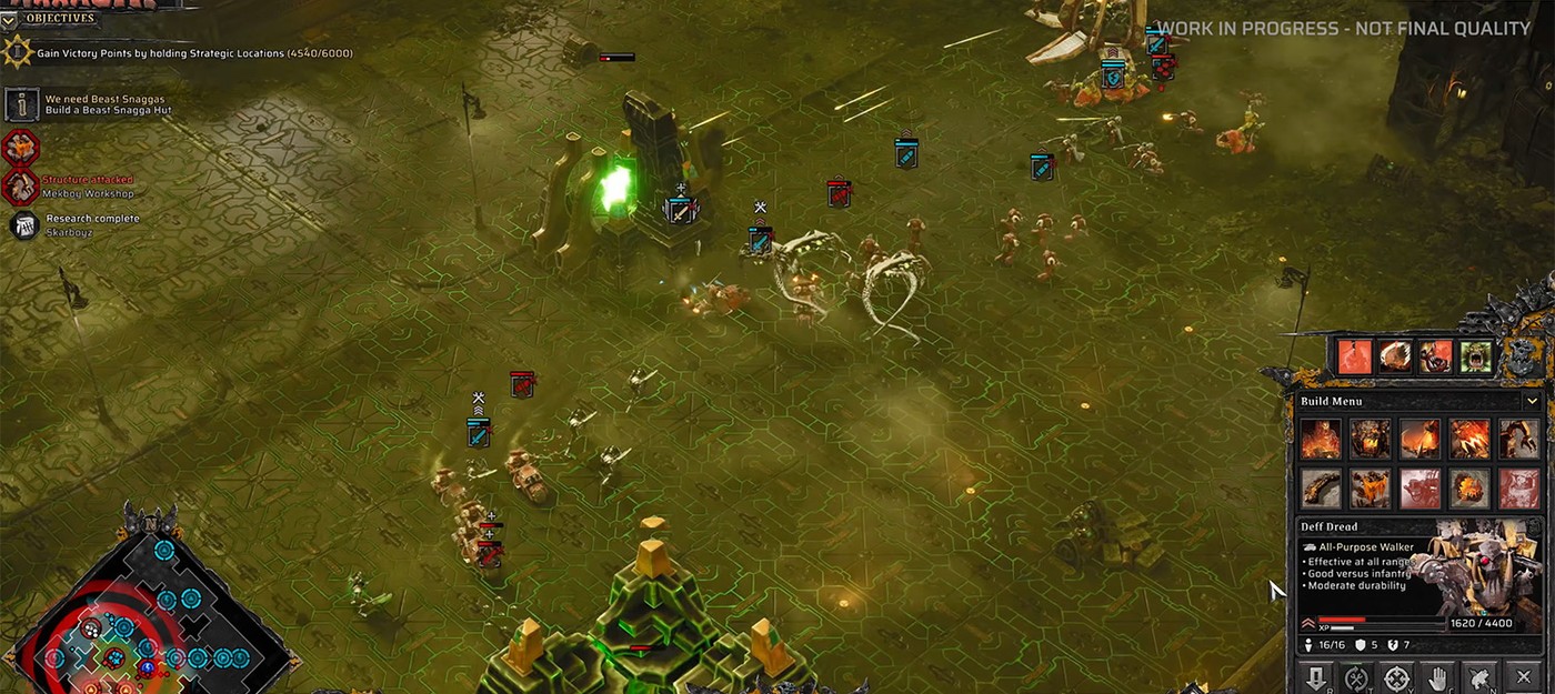 15-минутное видео Dawn of War 4 демонстрирует хаотичный бой 2 на 2 с участием Космодесанта и Адептус Механикус против орков и некронов