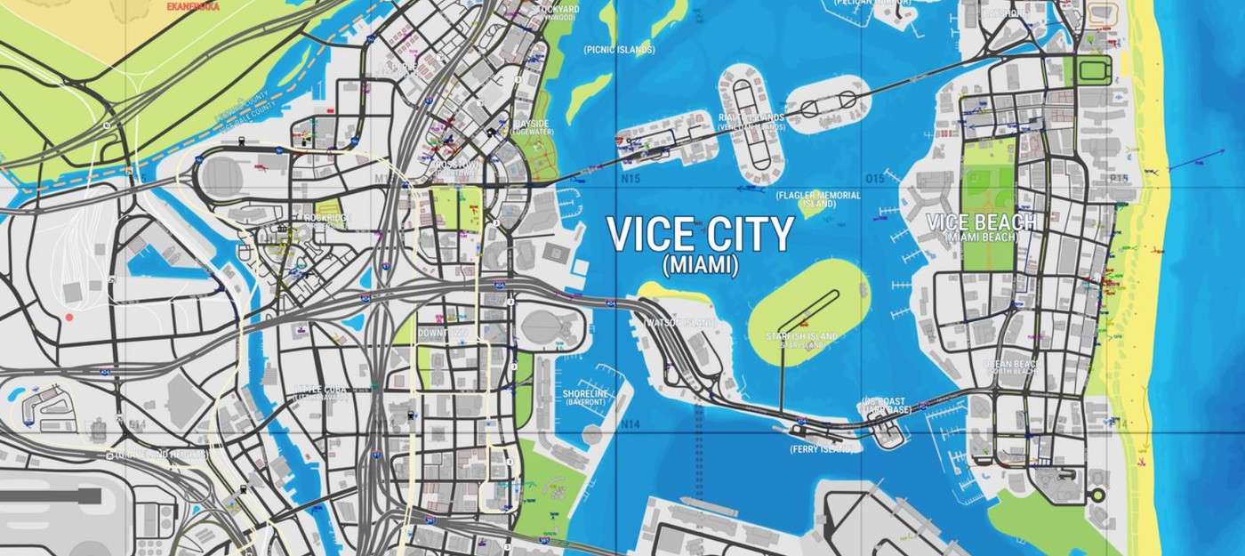 Фанаты обновили интерактивную карту Леониды из GTA 6 – она стала подробнее, но меньше