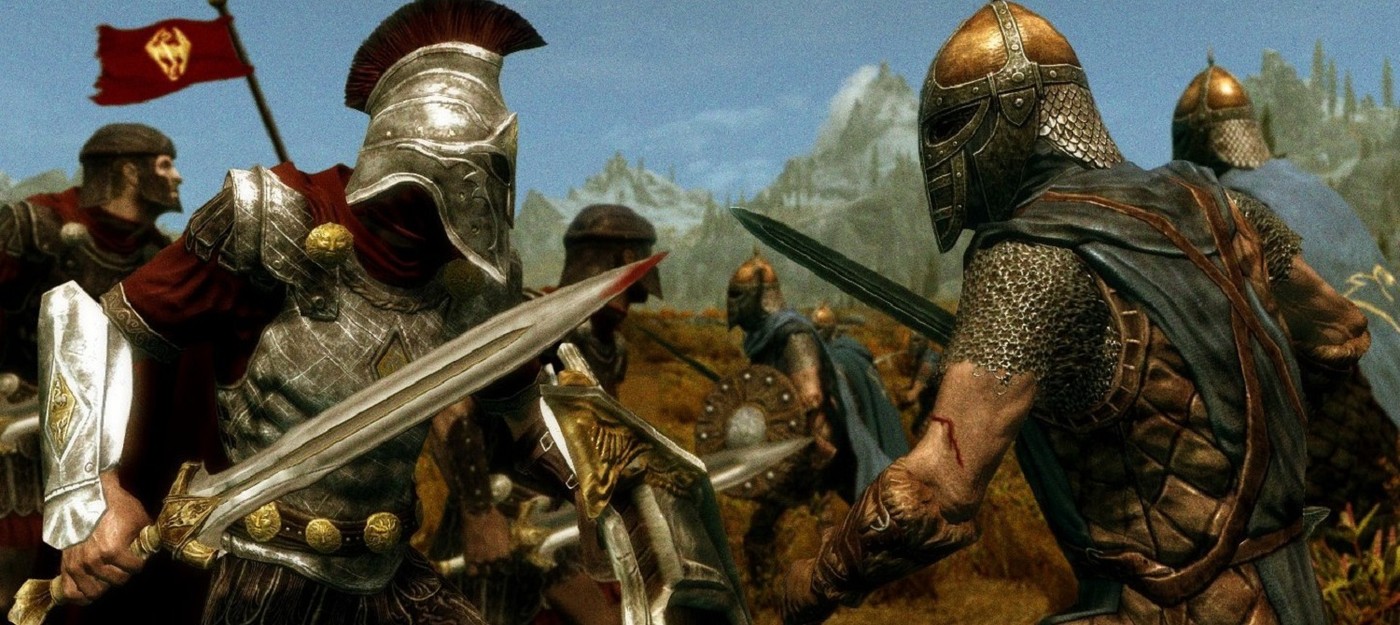 Моддеры Skyrim научили Братьев Бури и Имперцев двигаться строем, метать копья и прикрываться щитами – но эффективно ли это в мире магии?