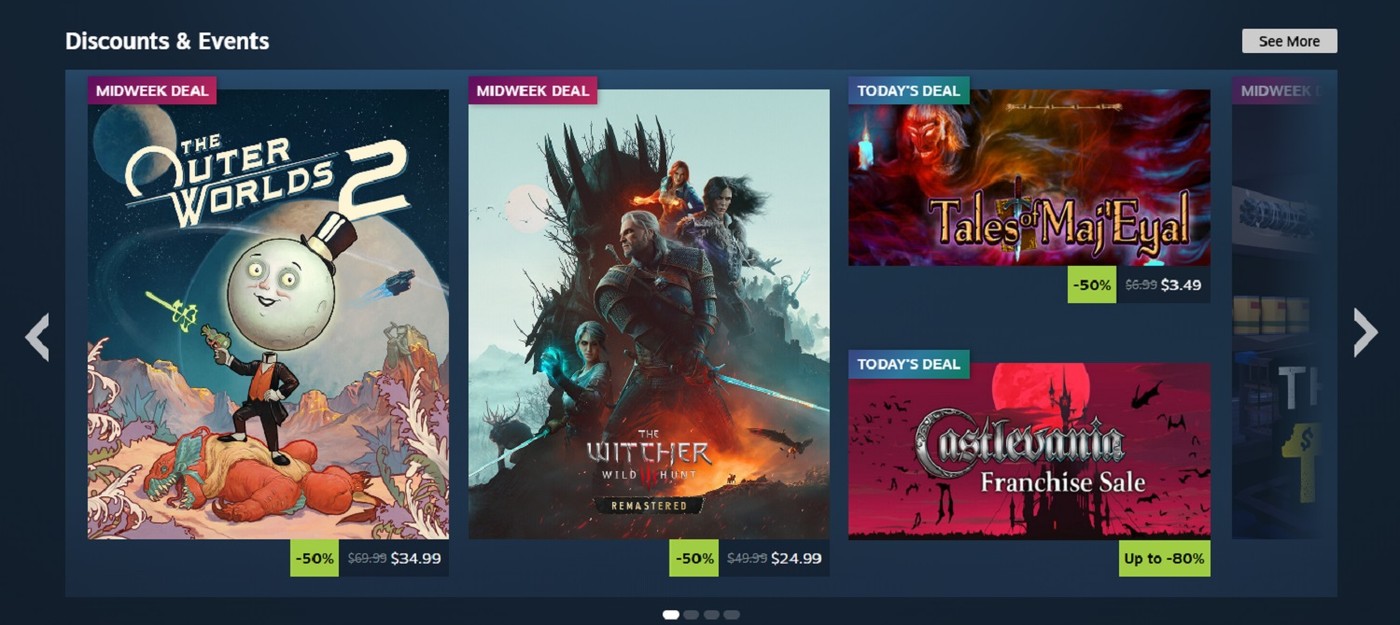 В следующем году раздел "Скидки и мероприятия" в Steam будет формироваться алгоритмом и начнёт показывать в 10 раз больше игр
