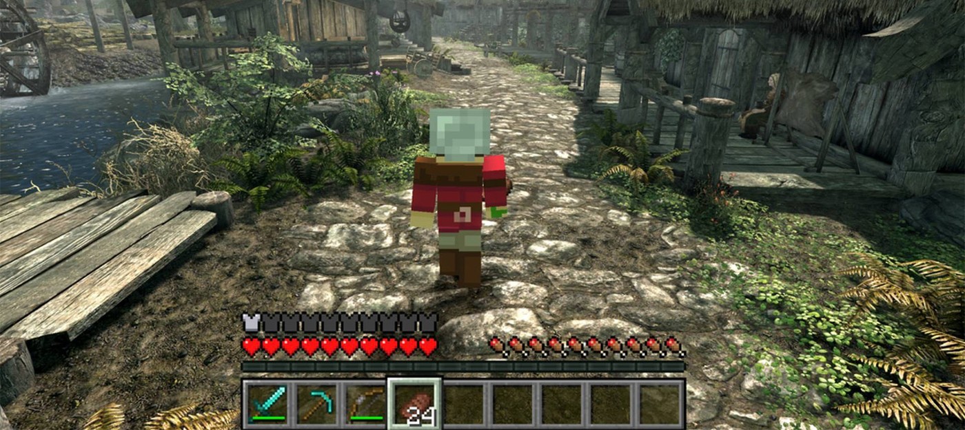 Моддер перенес в Skyrim логику Minecraft и теперь в Скайриме можно копать землю и взрывать её TNT