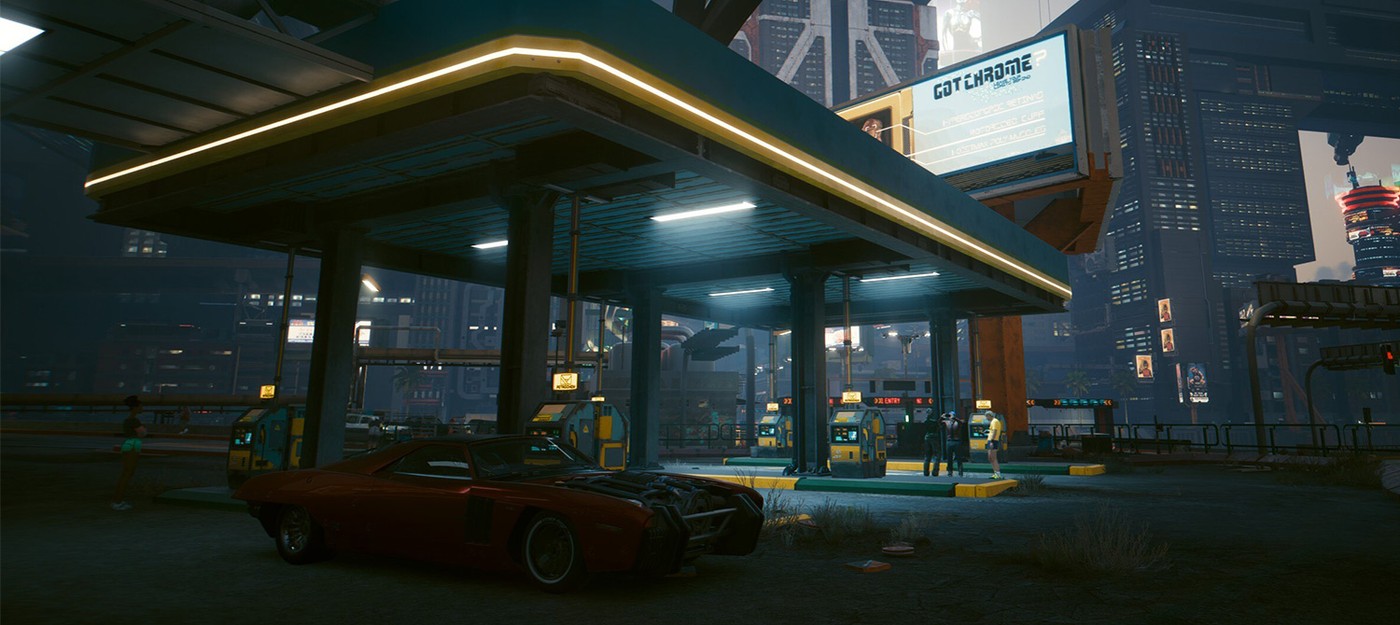 Два мода приближают Cyberpunk 2077 к GTA 6 с заправками, топливом и звездами розыска