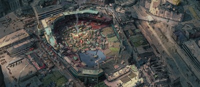 Художник показал Даймонд-сити из Fallout 4 в реалистичном масштабе с застройкой окружающих улиц