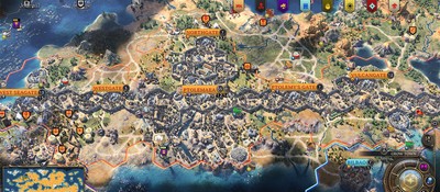 Игрок в Civilization 7 построил монументальный город-линию со стенами на 19 клеток