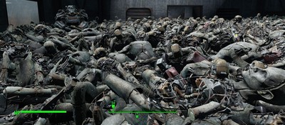 Экспериментатор в Fallout 4 на всю ночь оставил паладина Данса наедине с бесконечными синтами – и получил гору трупов и десятки тысяч боеприпасов