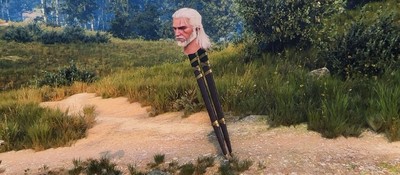 Консольные геймеры получили моды для The Witcher 3 и тонну багов – у одного из игроков от Геральта осталась только голова и два меча