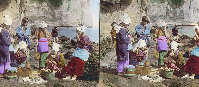 Цветные 3D-фотографии Японии конца 19 века