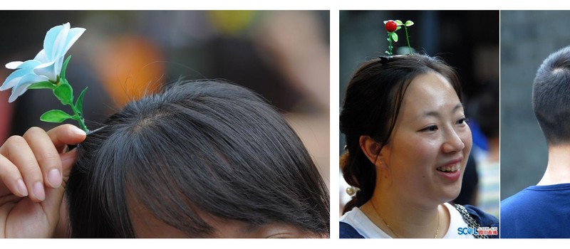 Цветы на голове набирают популярность в Китае