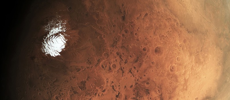 Редкий кадр ледяной шапки Марса