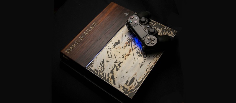 Кастомная PS4 по Dark Souls 3 из дерева и металла