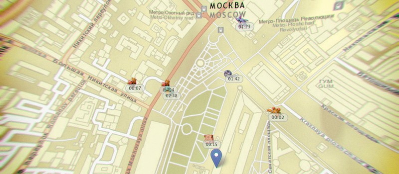 Интерактивная карта локаций и частоты появления покемонов в Pokemon Go