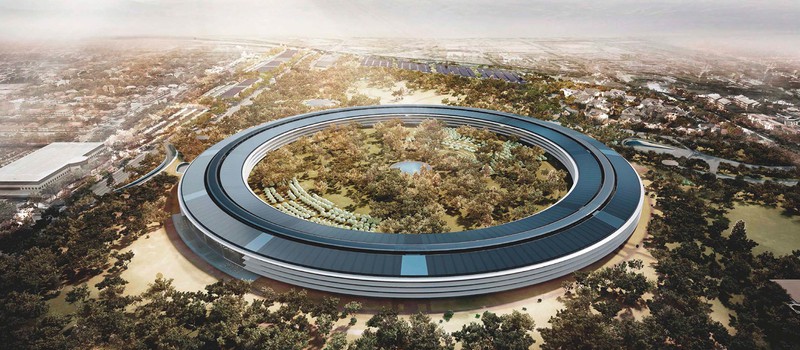 Очередной облет офиса Apple Campus 2 за $5 миллиардов