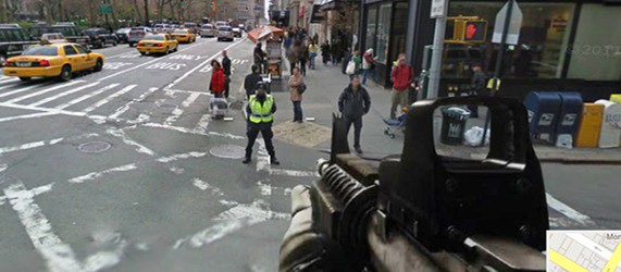 Google Street View превращен в FPS