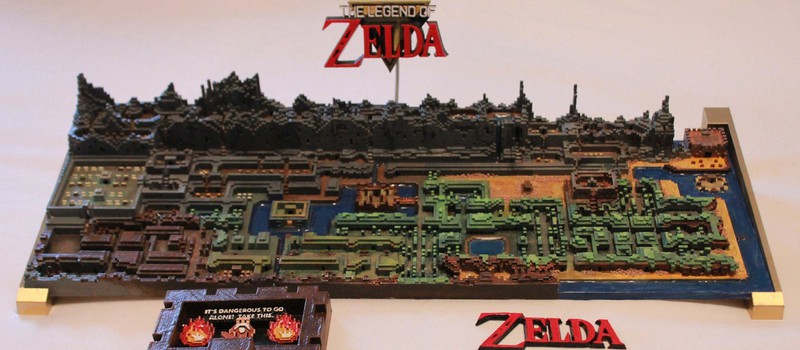 Карта оригинальной The Legend of Zelda напечатана на 3D-принтере