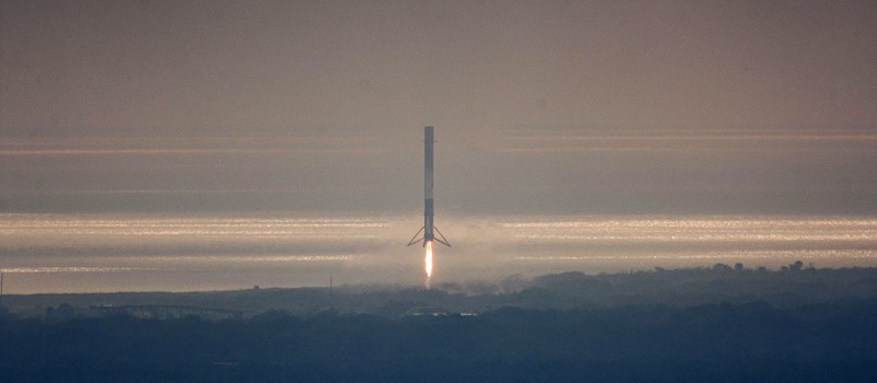 Видео сегодняшней посадки ракеты SpaceX