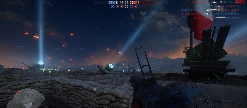 Геймплей на ночной премиум-карте Battlefield 1 — Nivelle Nights
