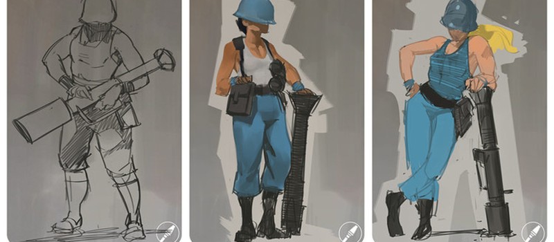 Концепт-арты женских персонажей Team Fortress 2