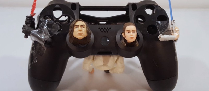 Кастомный геймпад PS4 с головами героев Star Wars вместо стиков