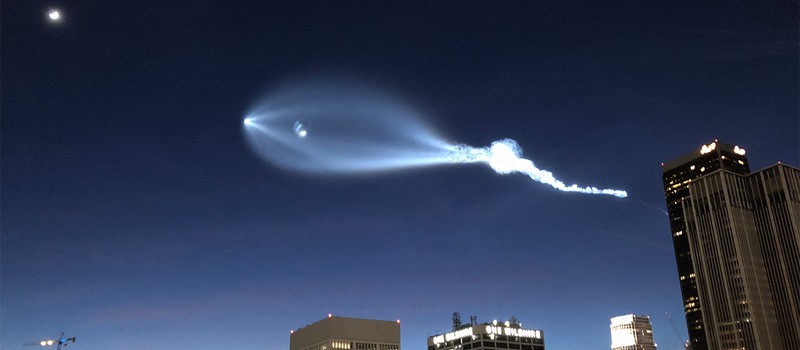 Таймлапс красочного запуска ракеты SpaceX — последней в году