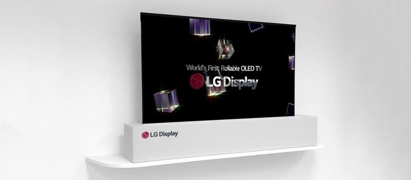 LG показала 65-дюймовый сворачиваемый дисплей