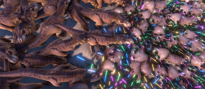 3000 динозавров сразились с 20000 джедаев в Utimate Epic Battle Simulator