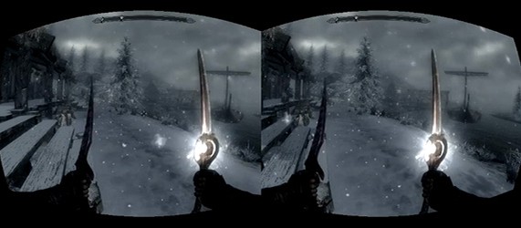 Skyrim в очках виртуальной реальности Oculus Rift
