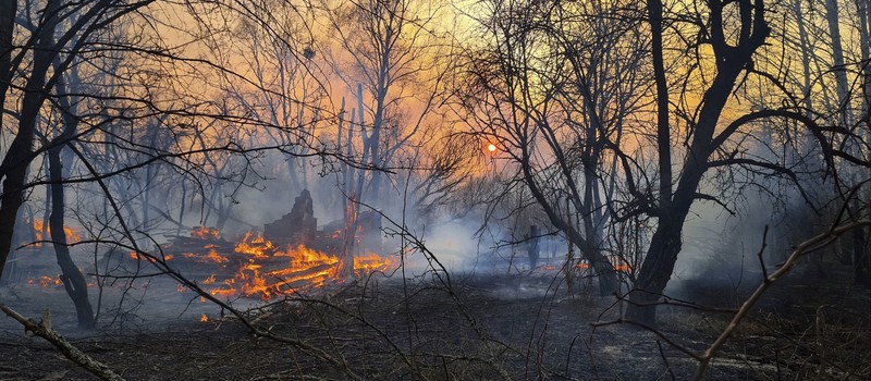 Пожар в зоне Чернобыльской АЭС добрался до Припяти