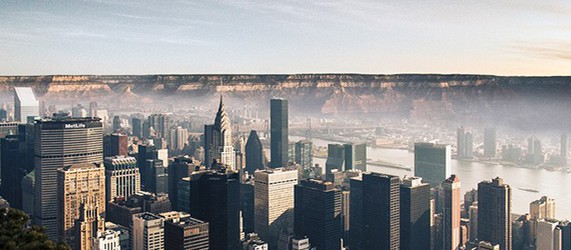 Art: как бы выглядел Нью-Йорк, будь он построен в Гранд-Каньоне