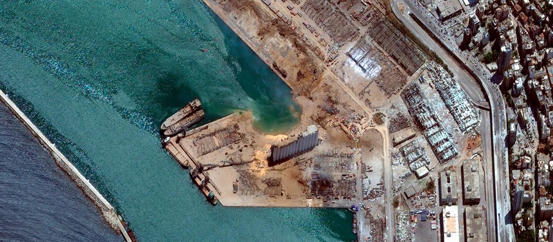 NASA показала карту разрушений, вызванных взрывом в порту Бейрута