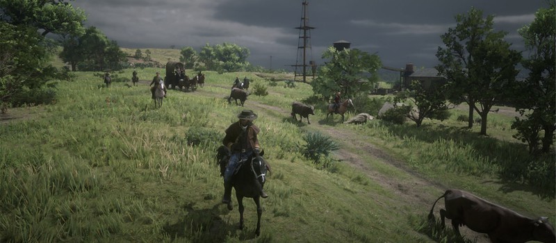 Первый успешный перегон скота в Red Dead Online — коровы не слушались и жрали пейот