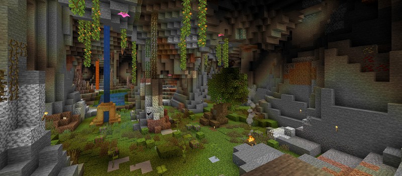 Все что известно о пышных пещерах в большом обновлении Minecraft версии 1.17