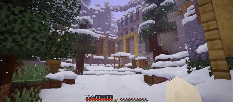 Вот как может выглядеть Minecraft с реалистичной физикой снега из Red Dead Redemption 2