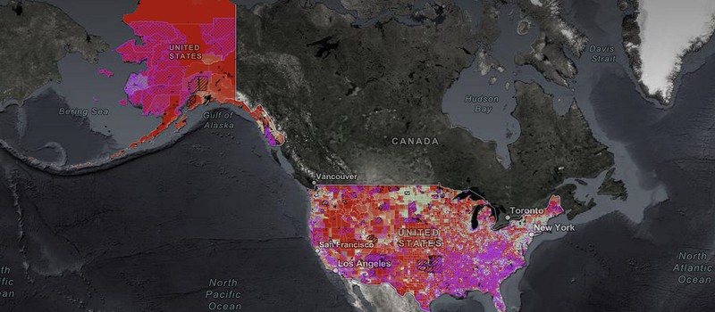 Эта интерактивная карта показывает, насколько паршивый в США Интернет