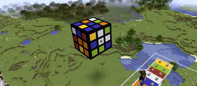 Игрок Minecraft соорудил механизм самособирающегося кубика Рубика при помощи мода Create