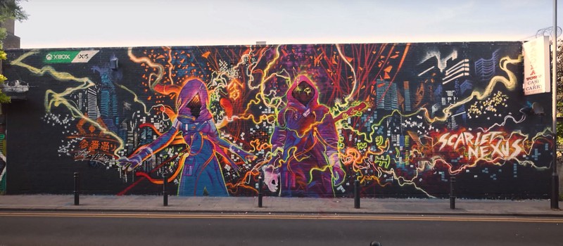 В Лондоне нарисовали крутой стрит-арт в честь релиза Scarlet Nexus