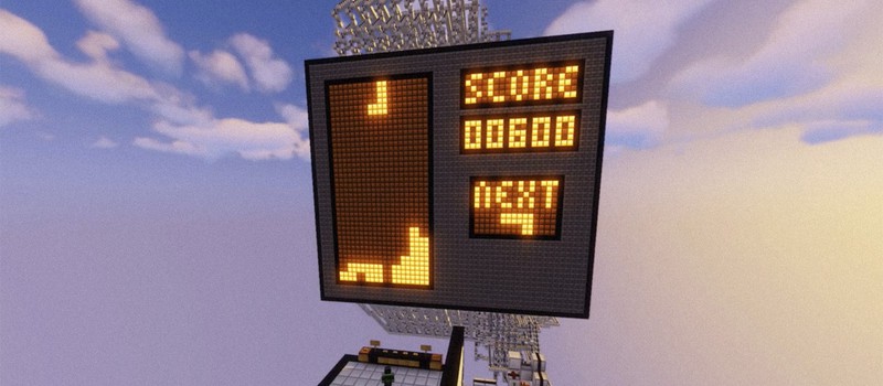 Игрок Minecraft воссоздал рабочий Тетрис используя одни блоки красного камня